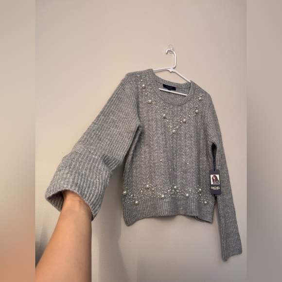 Rachel Roy Silver Gray Warm Pearl Sweater Size L NWT - Picture 6 of 9